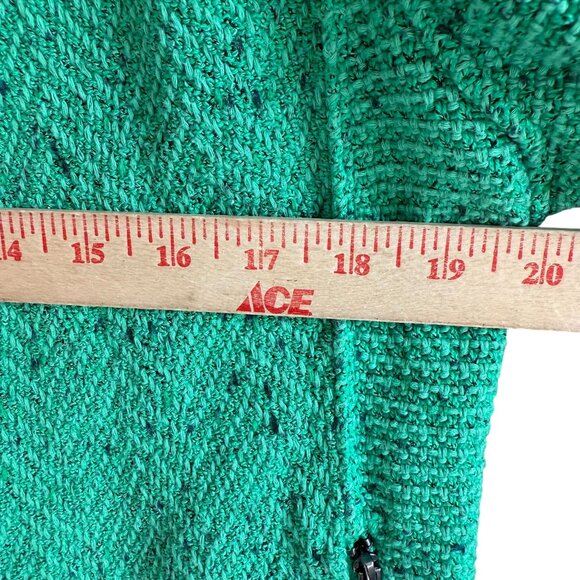 Nic + Zoe Michaela Fringe Mix Knit Open Front Jacket Women's Size XL Green - Picture 9 of 11